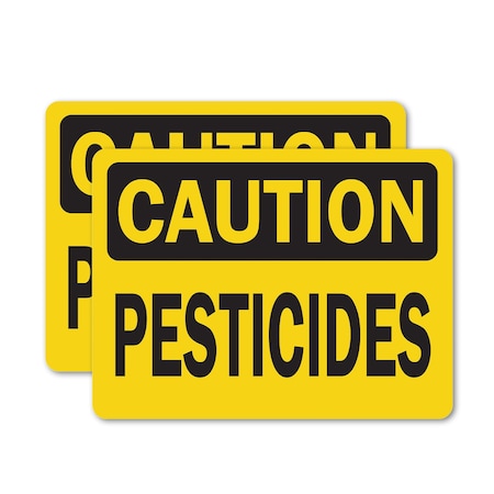 Signmission Pesticides Caution Sign, Vinyl Decal, 24in W x 18in L, 2PK OS-2PACK-CS-D-1824-L-19222